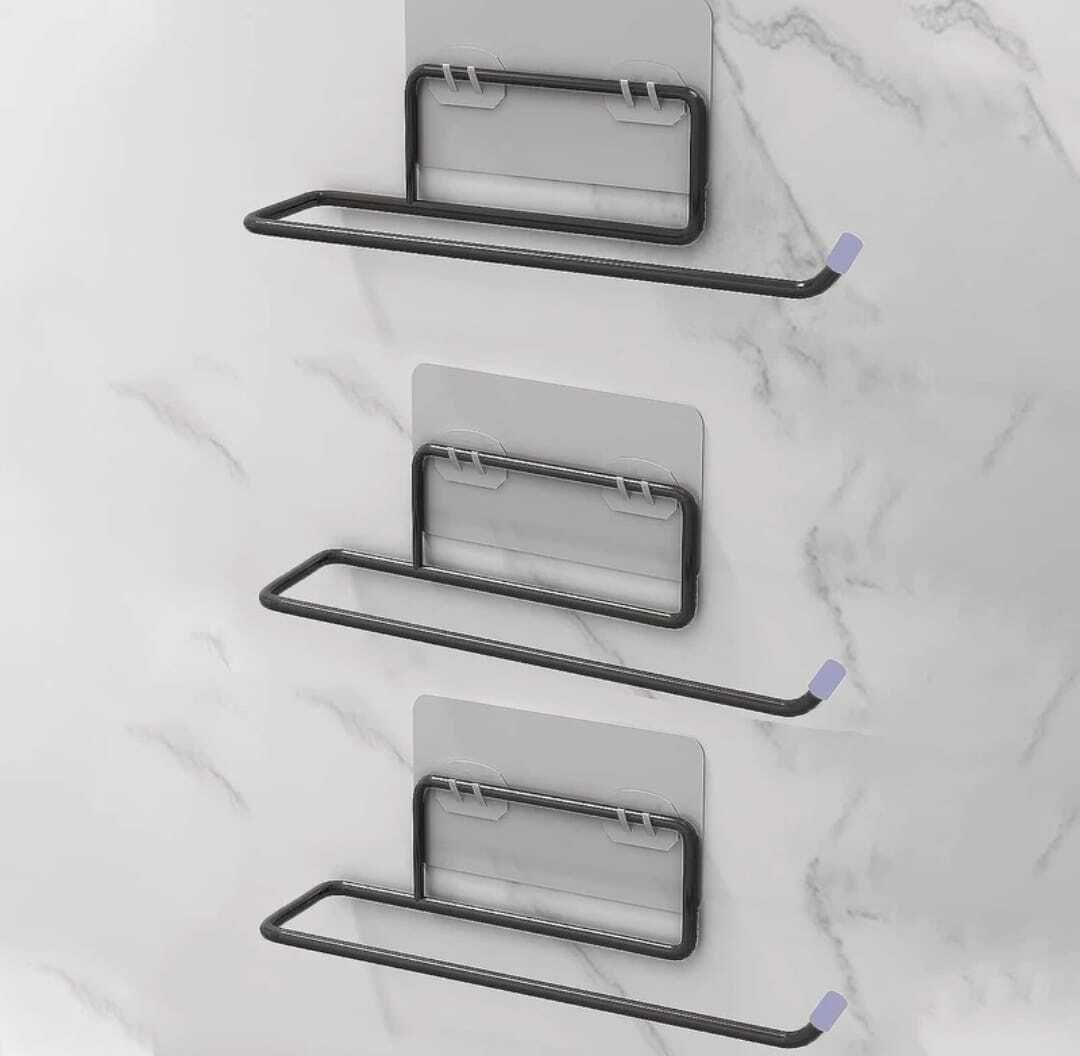 Self Adhesive GI Steel Toilet Paper Roll Holder/Tissue Roll Holder for Bathroom- Steel Toilet Paper Holder, PACK OF 3 Towel Holder-image-11