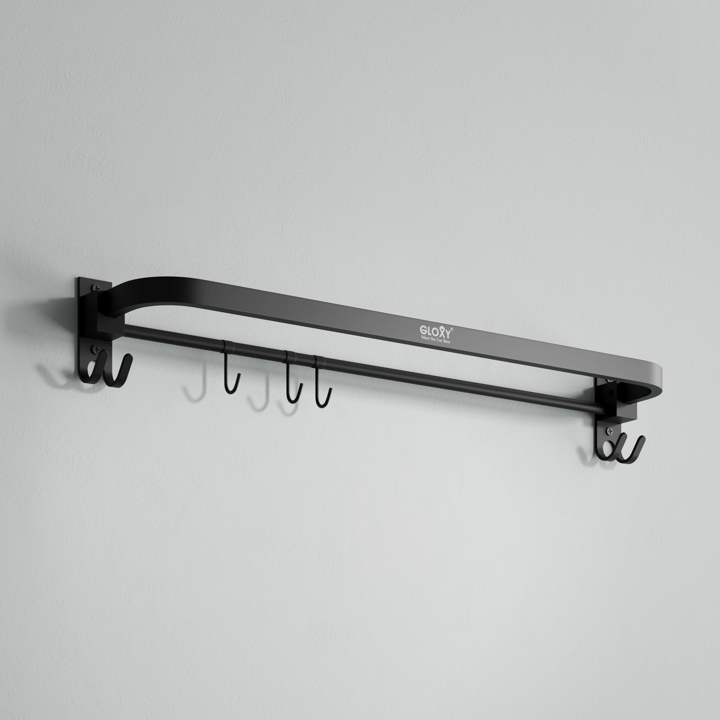24 Inch Foldable Towel Rod | Wall-Mounted Bathroom Towel Hanger with Hooks Stainless Steel Toilet Paper Holder-image-33