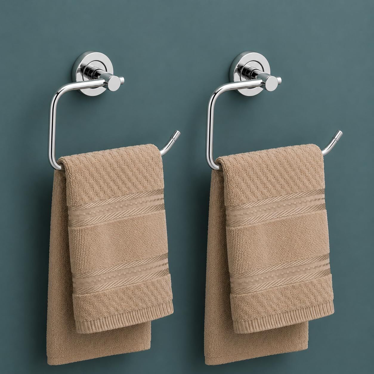 arena Towel Ring Holder for Bathroom Pack of 2 | Wall Mounted Hand Towel Holder 8 inch 1 Bar Towel Rod-picture-19