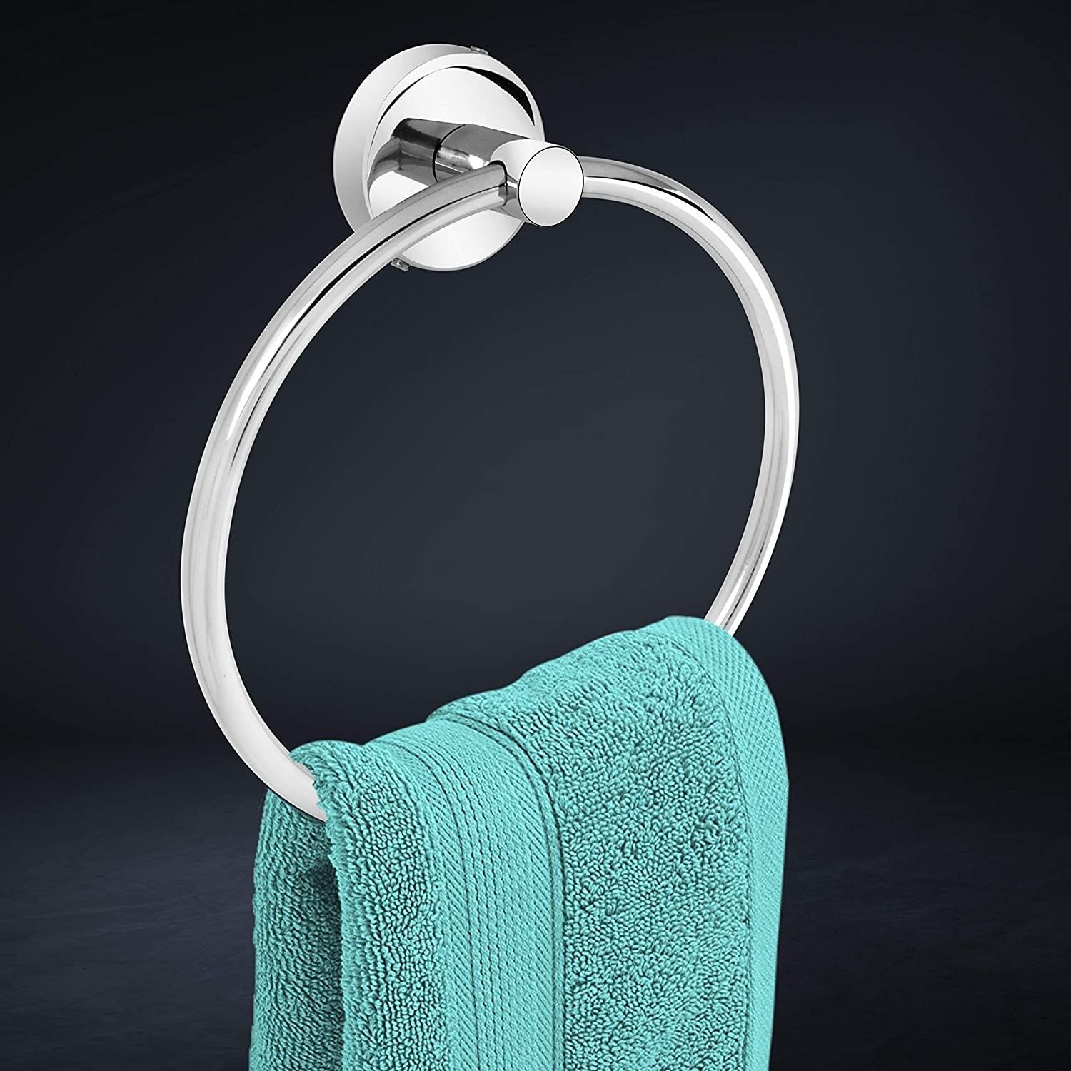 Towel Ring for Bathroom/Wash Basin/Napkin Hanger/Bathroom Accessories (Round) Chrome Finish Towel Holder-image-11
