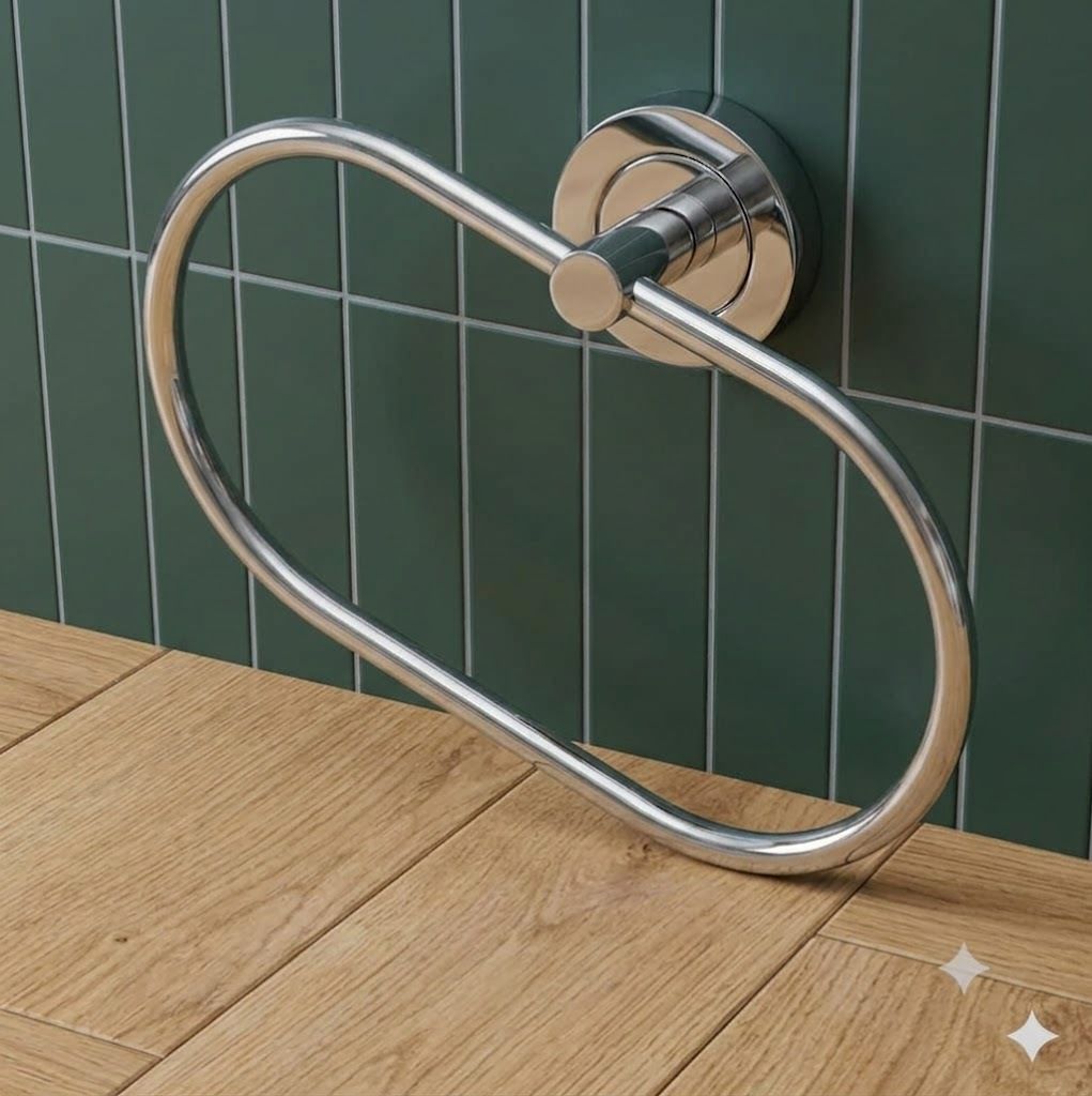 Napkin Holder for Bathroom/Wall Mounted Towel Ring for Kitchen/Wash Basin Hanger silver Towel Holder-image-39
