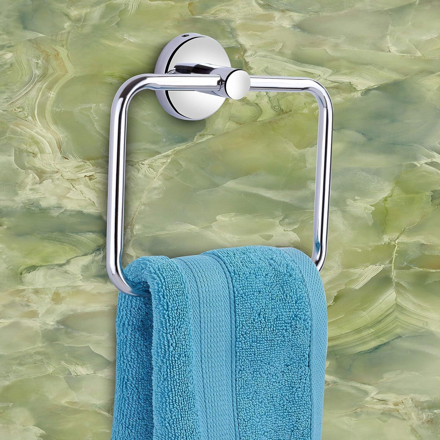 Towel Ring for Bathroom/Wash Basin/Napkin-Towel Hanger/Bathroom Accessori Square Silver Towel Holder-image-41
