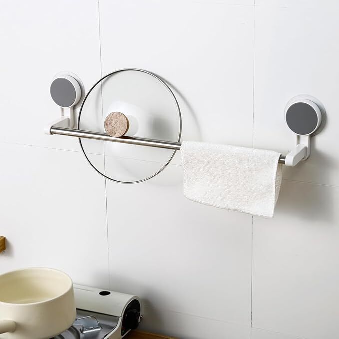 COFP 1PCS Stainless Steel Self Adhesive Towel Napkin Holder for Bathroom 8 inch 2 Bar Towel Rod-picture-21