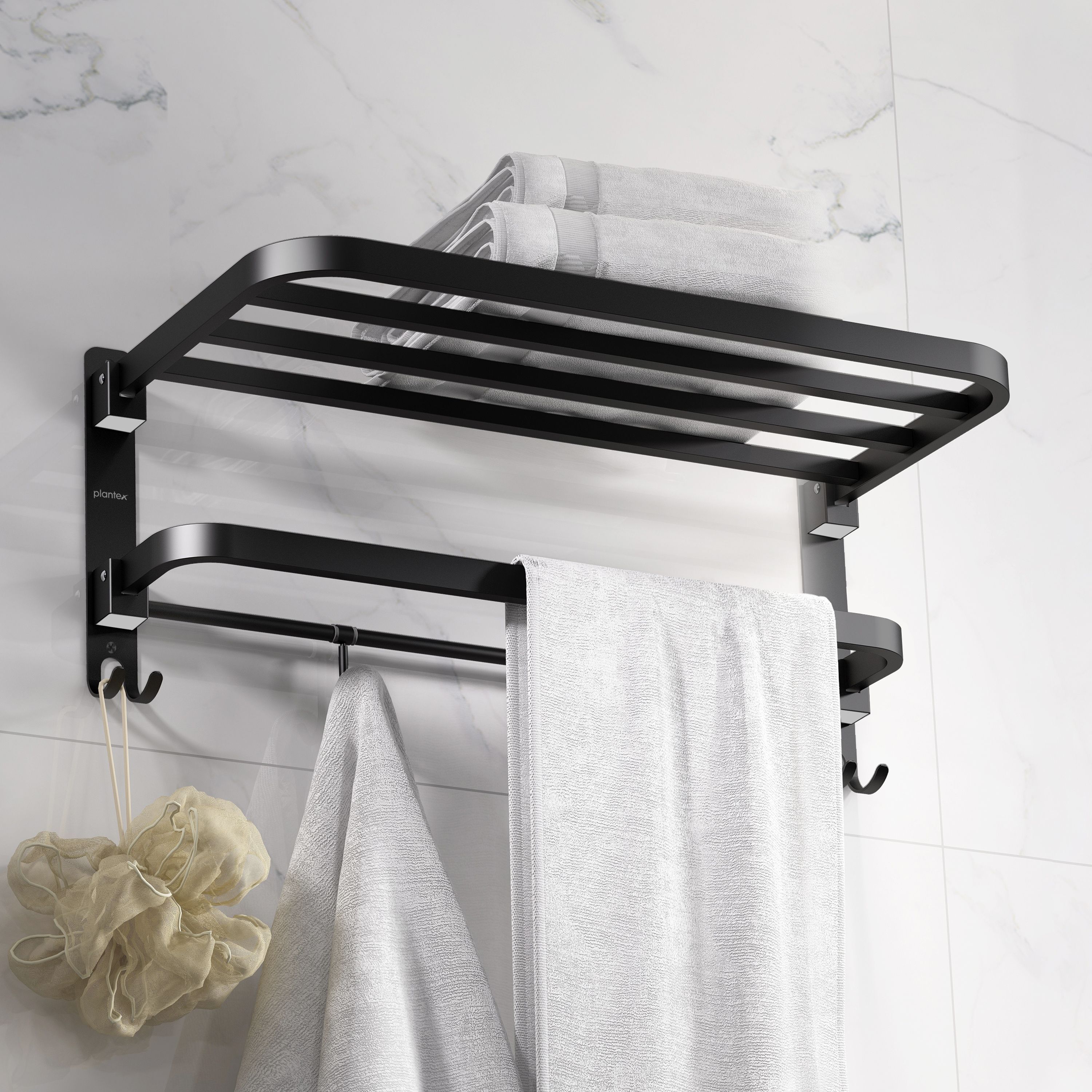 Towel Rack for Bathroom/Towel Bar/18 Inch Towel Holder with Towel Rod Black Towel Holder-image-49