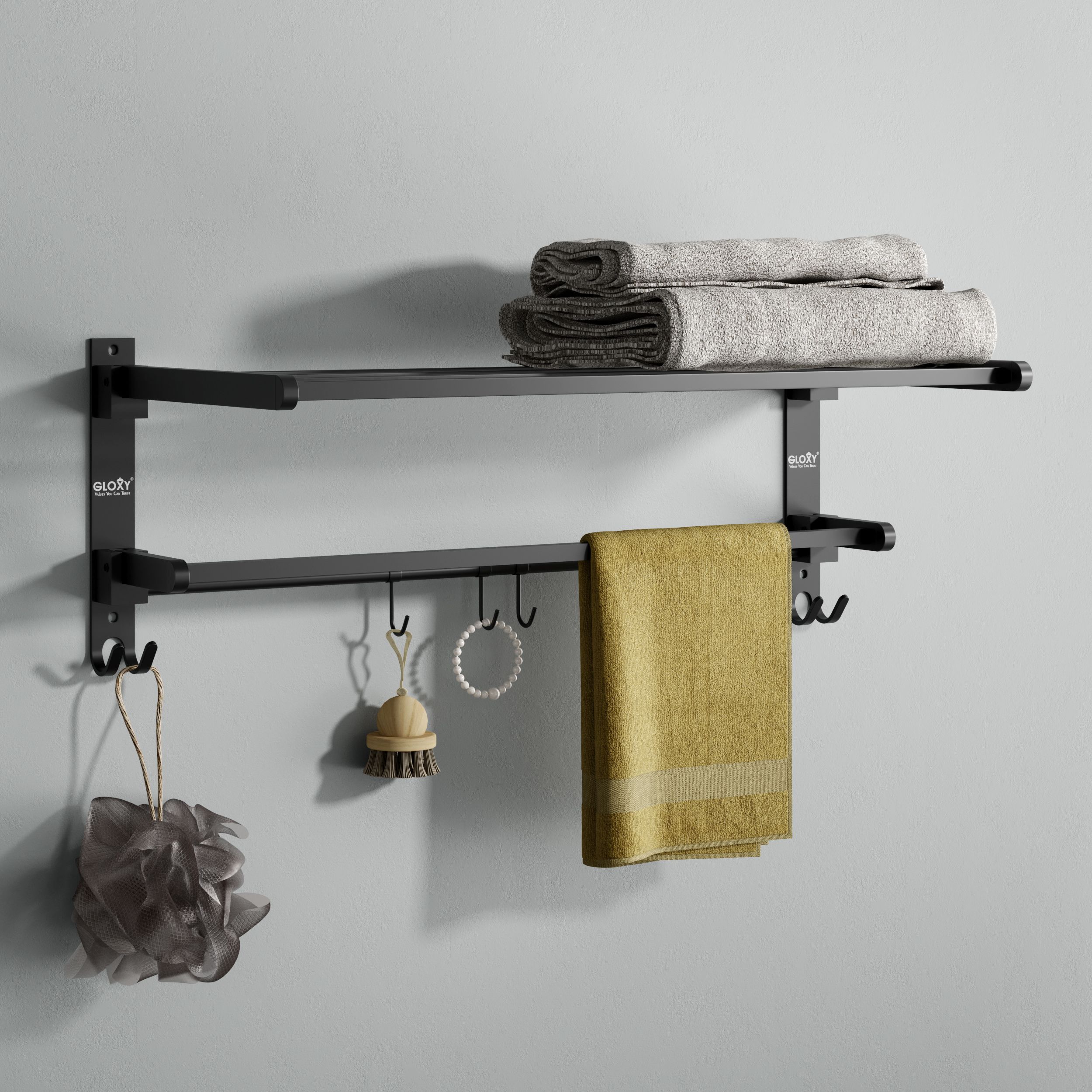 Durable Foldable Bathroom Rack | Wall-Mount Towel Stand & Shelf Stainless Steel Toilet Paper Holder-image-20