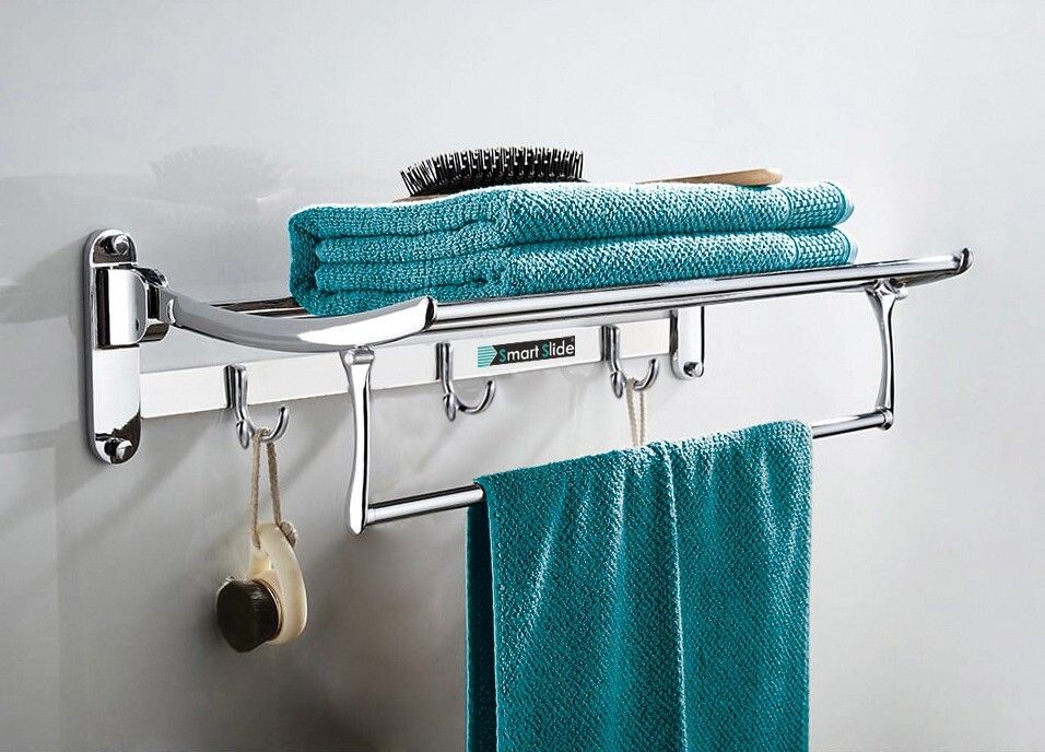 High Grade Stainless Steel folding 18 inch Towel Rack/Towel Rod/Towel holder/Hanger/Towel Stand For Bathroom And Kitchen Silver Towel Holder-image-43