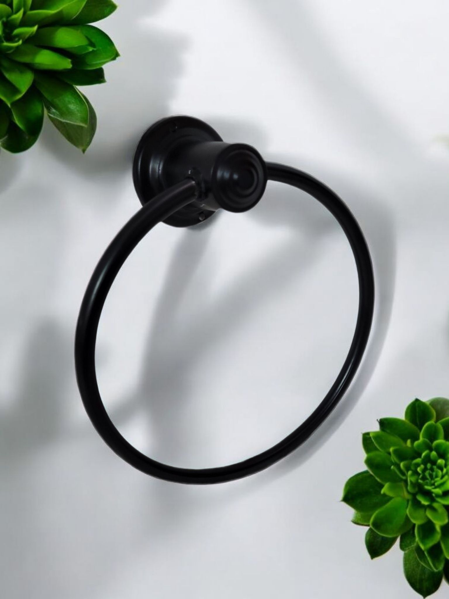 Towel | Napkin | Bathroom Ring Holder for Batroom,Kitchen, and washroom Black Towel Holder-image-45