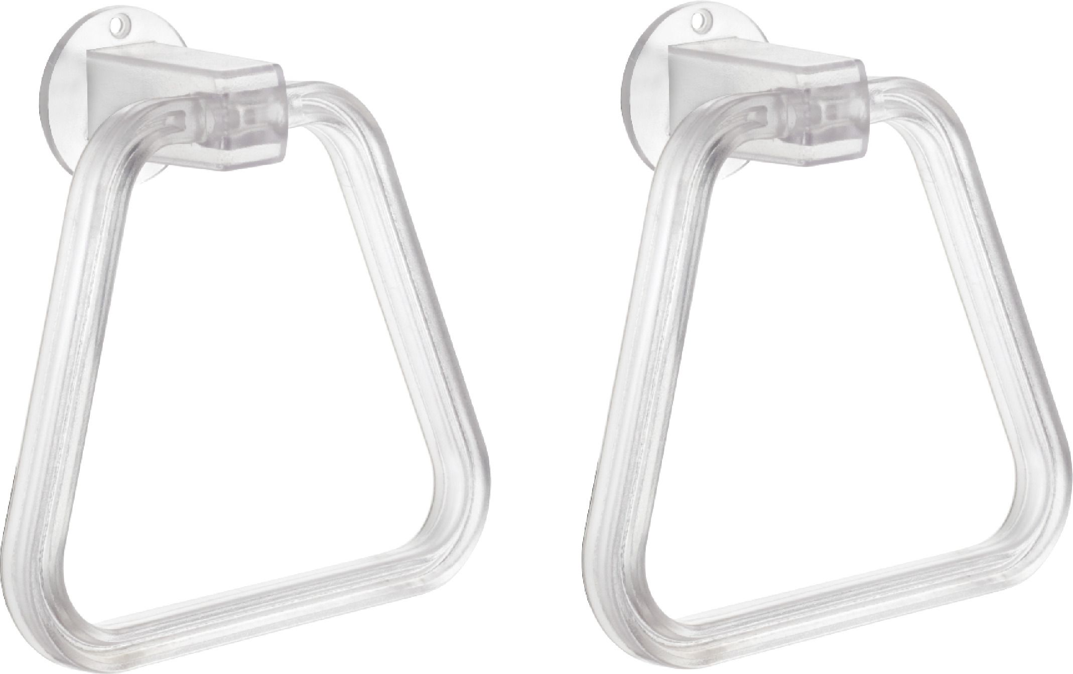 ABS Square Towel Ring (Pack of 2) Clear Towel Holder-image-9