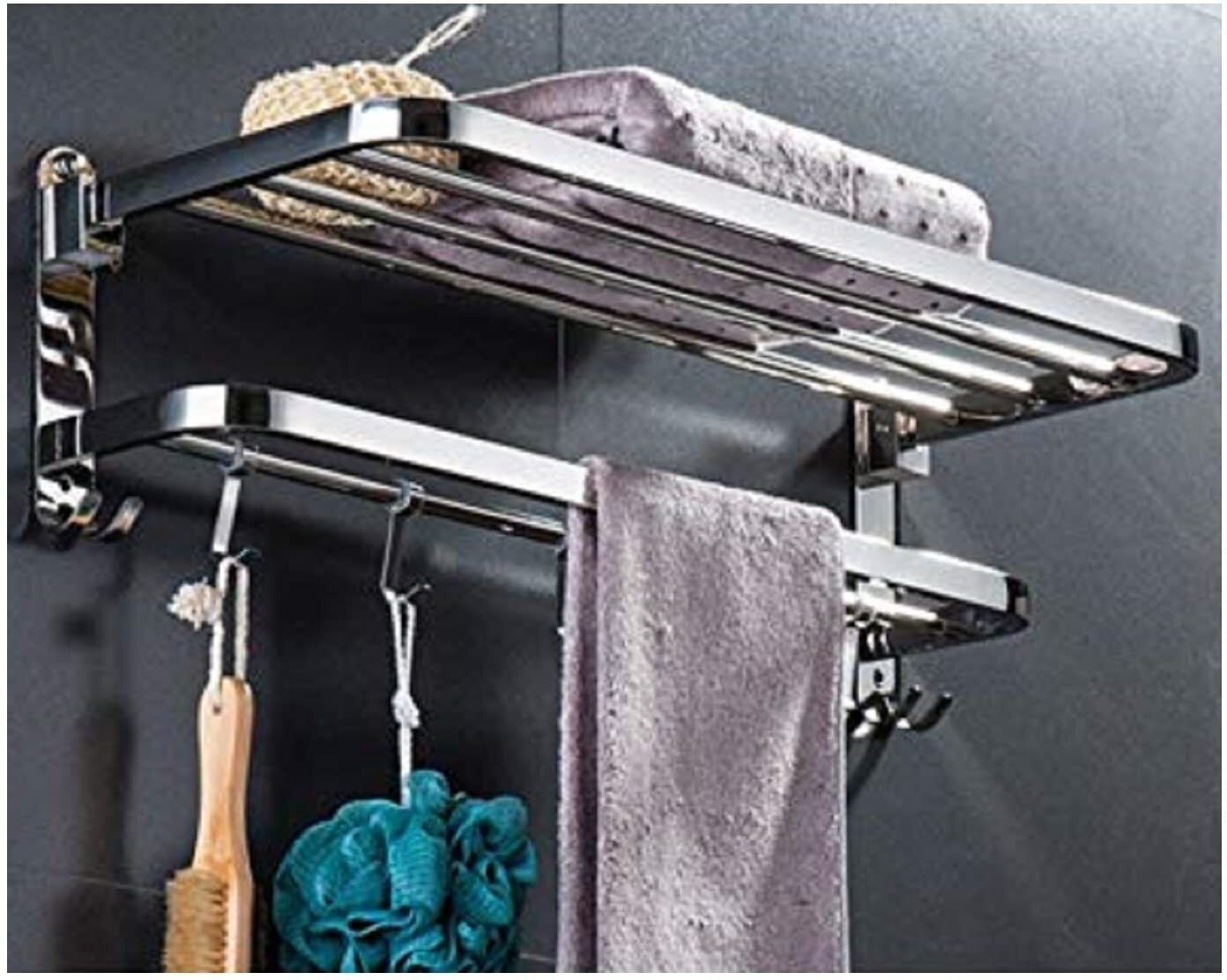 Stainless steel double decker 24 inches bathroom towel rack/ Towel rod 2 layer Towel Holder