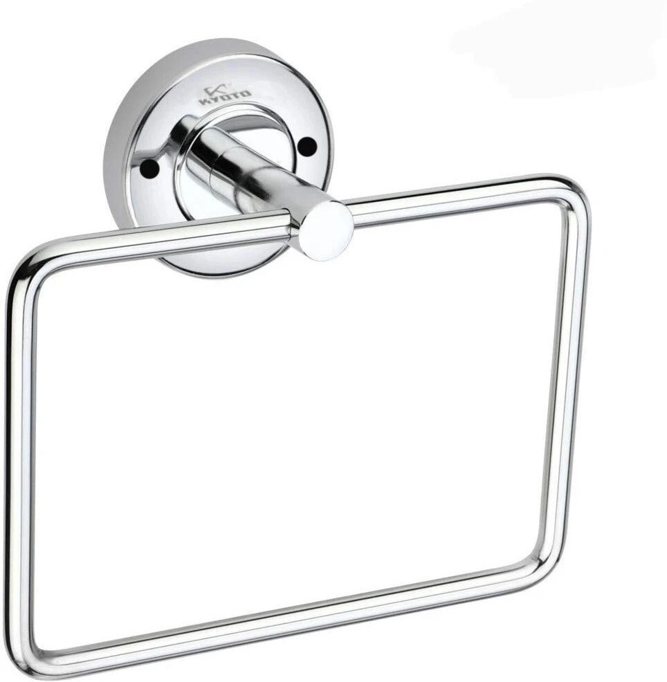 ( Square ) Towel Ring Stainless Steel Chrome Finished Wall Hanging Round Ring / Towel Ring / Napkin Holder / Towel Hanger for Kitchen, Wash Area & Bathroom Accessories (Pack of 1) CHROME Towel Holder-image-27