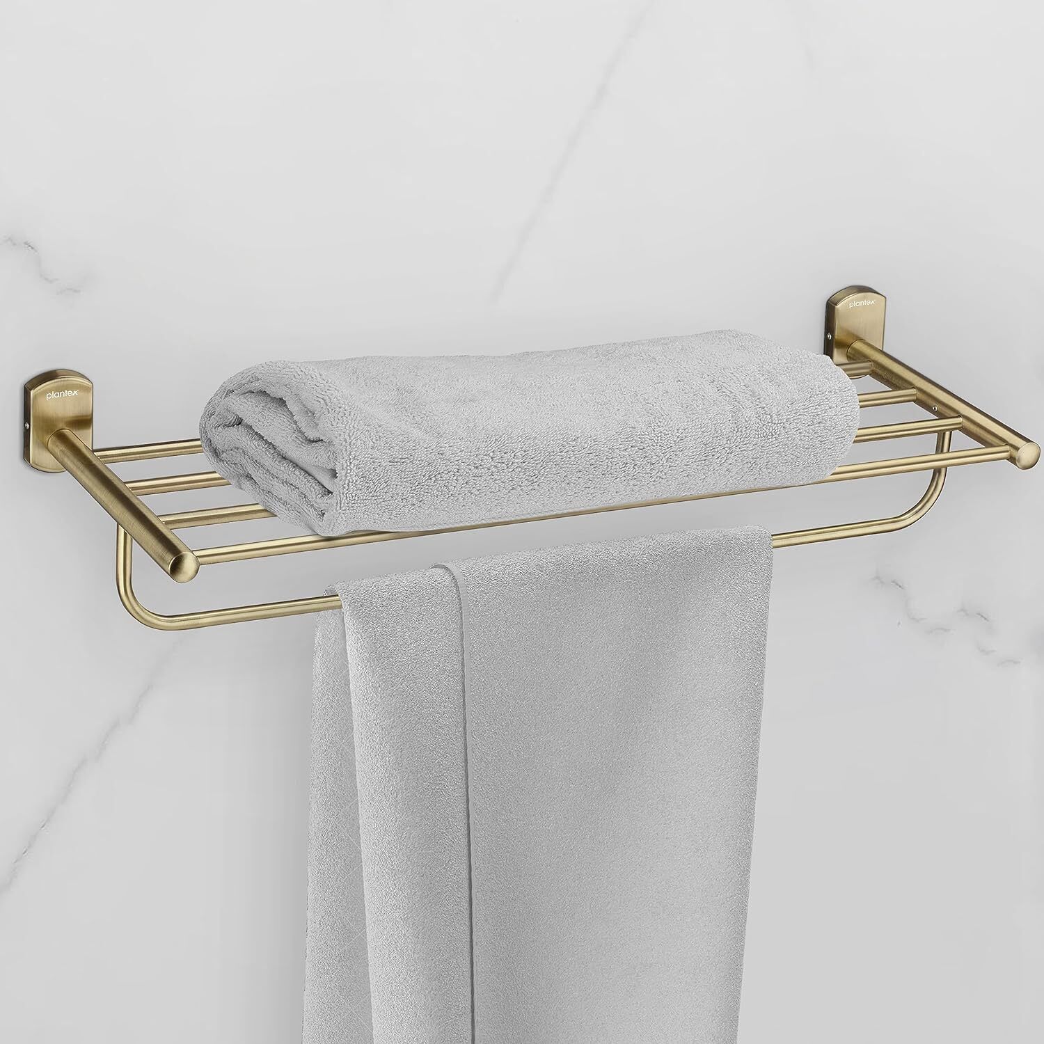 304 Grade Stainless Steel 24 inch Towel Rack/Towel Stand/Bathroom Hanger (Parv) Brass Antique Towel Holder-image-17