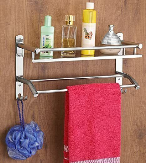 adonz NL_Full steel bathroom self 2 in 1 Stainless Steel, Bathroom Set (Pack of 1 ) Towel Holder-picture-12