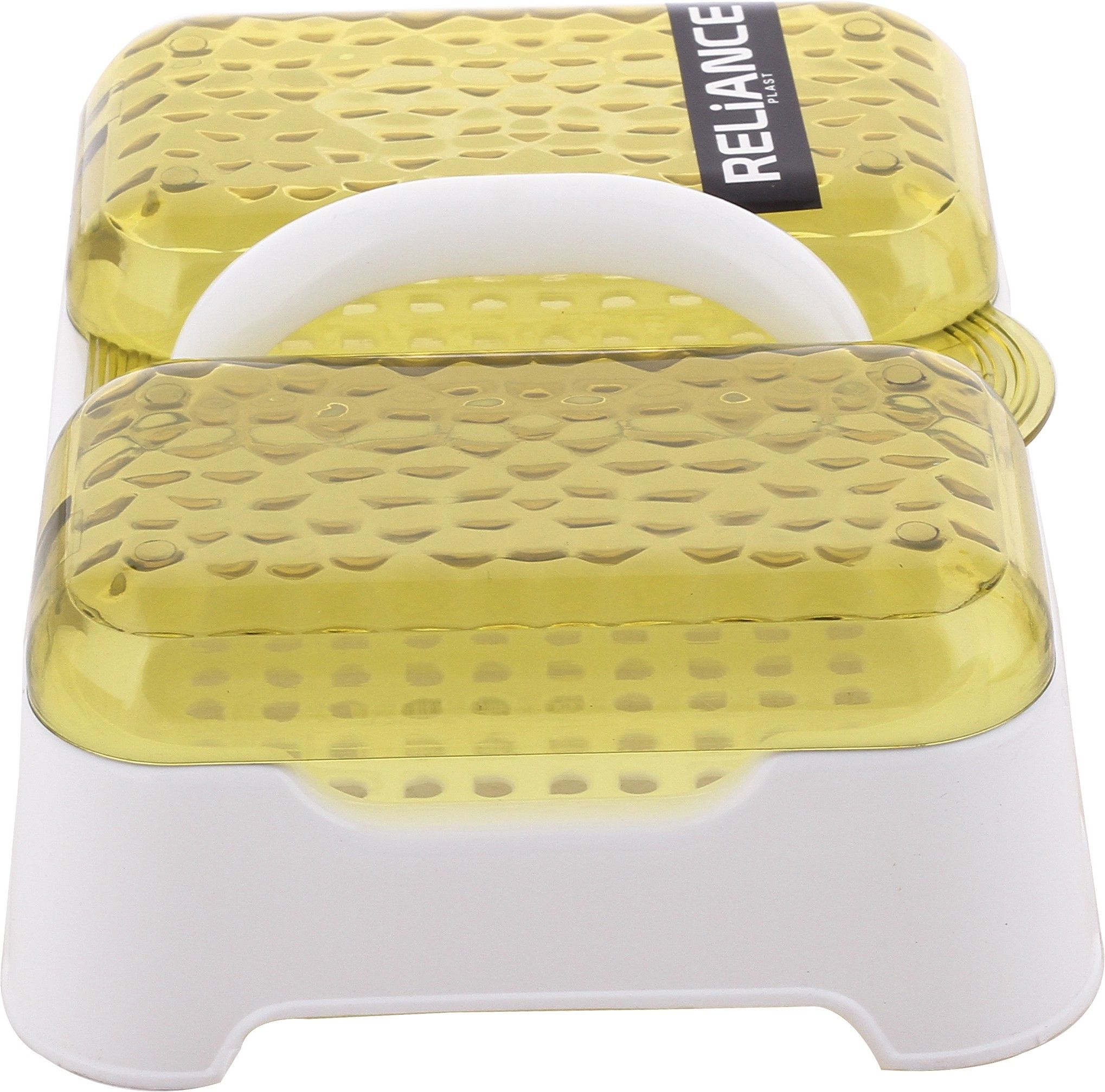 Double Sealed Drain Soap Dish Tray Holder with Handle & Lid Cover Box Case Yallow, WHITE Towel Holder-image-31