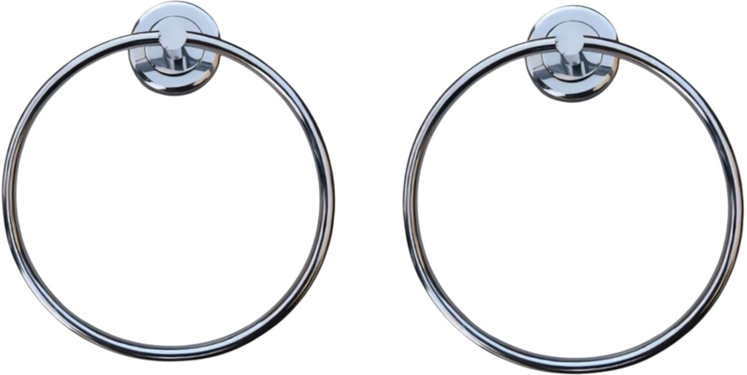 Round Ring Towel Holder Stainless Steel Wall Mount Bathroom Towel Ring Silver Towel Holder