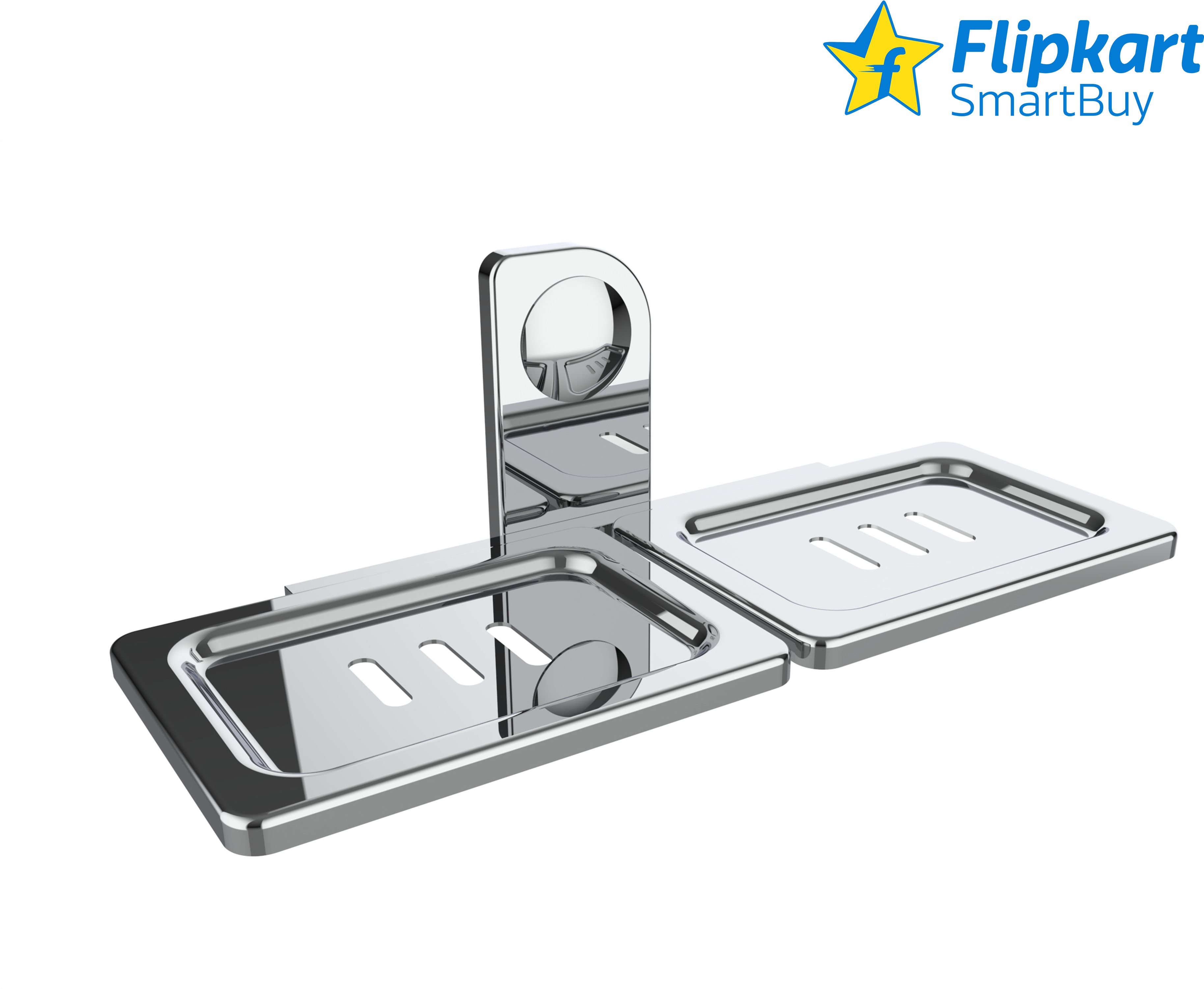 flipkart smartbuy High-Grade Stainles Steel Bathroom Soap Holder with Double Soap Dishfor Bathroom SILVER Towel Holder-picture-26