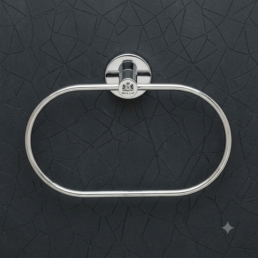 Towel Ring – Rustproof Wall Mounted Napkin & Hand Towel Holder for Bathroom silver Towel Holder-image-3
