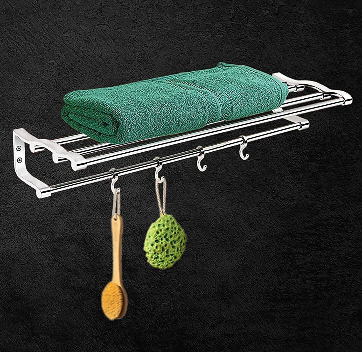 Stainless Steel Towel Rack for Bathroom/Towel Stand/Hanger/Bathroom Accessories (24 Inch) Chrome Towel Holder-image-25