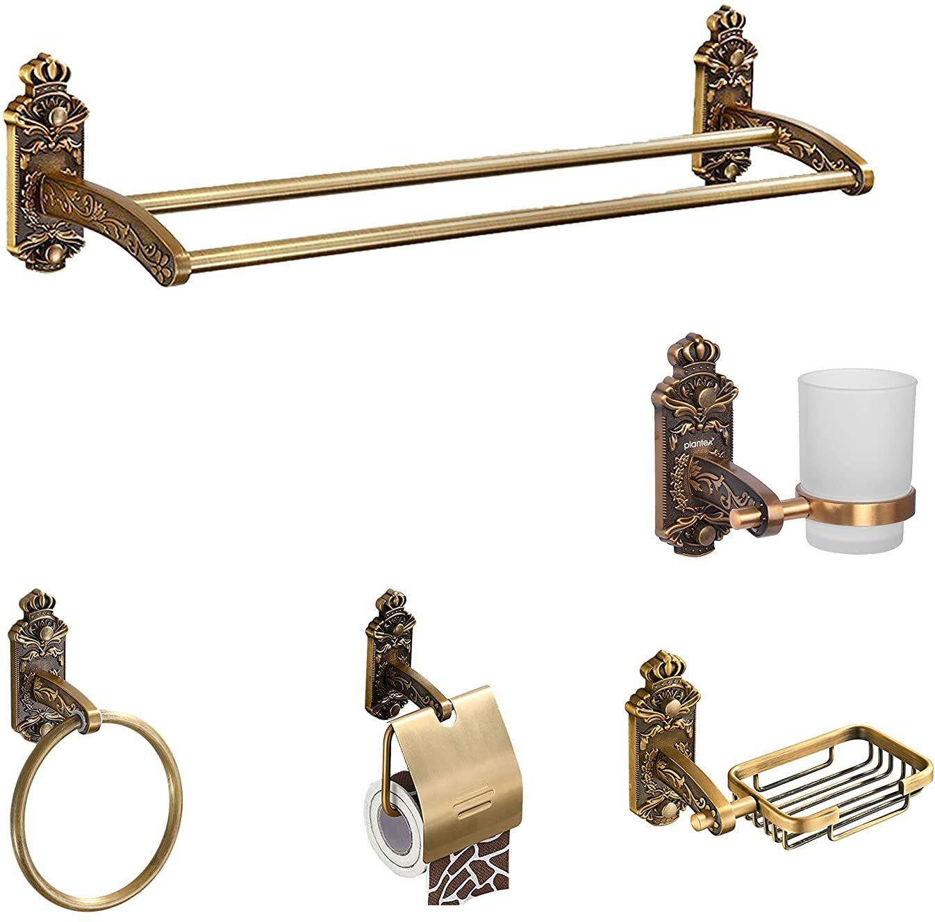 Aluminium Antique Bathroom Accessories Set/Bathroom Hardware-Set of 5 pcs Antique Towel Holder-image-30