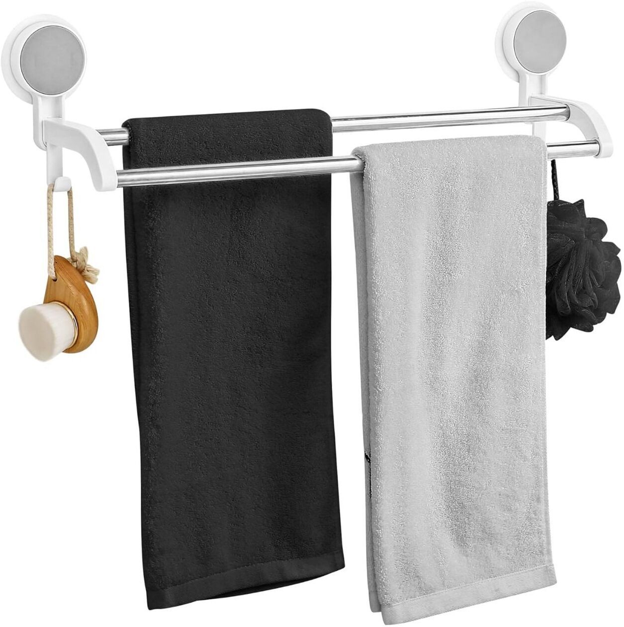 Wall Mounted Double Towel Holder WHITE Towel Holder-image-35