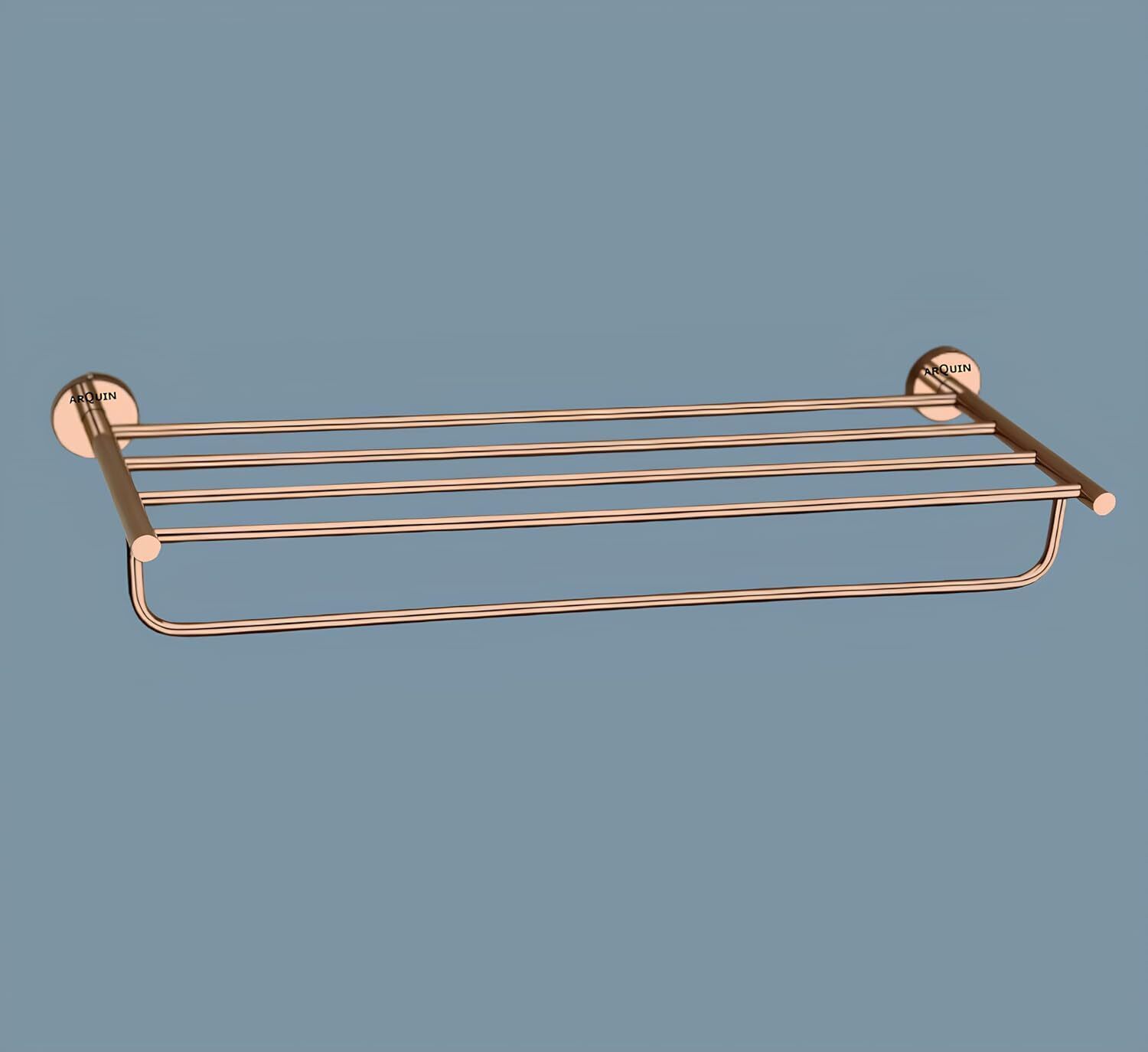 evanex VITA Rose Gold Wall Mounted Towel Rack | Space Saving Towel Holder | 25 inch 5 Bar Towel Rod-picture-20