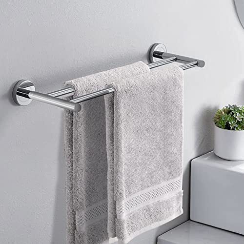 Stainless Steel Heavy and Sturdy Towel Rod/Towel Rack for Bathroom/Towel Bar/Hanger/Stand/Bathroom Accessories (24 Inch - Chrome Finish) 24 inch 1 Bar Towel Rod-image-11