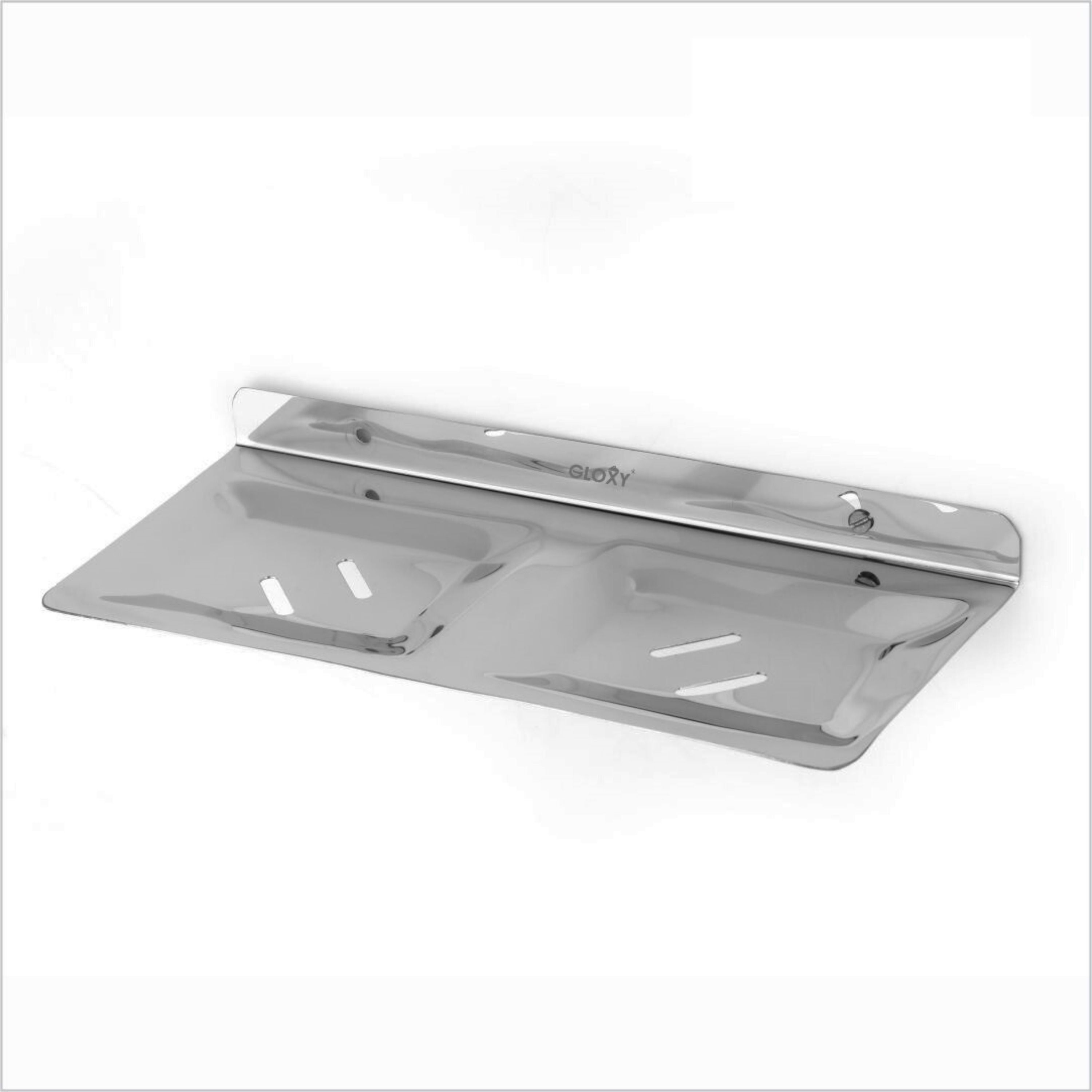 gloxy Double Soap Holder | Wall Mounted Bathroom and Kitchen Organizer 10 inch 1 Bar Towel Rod-picture-26