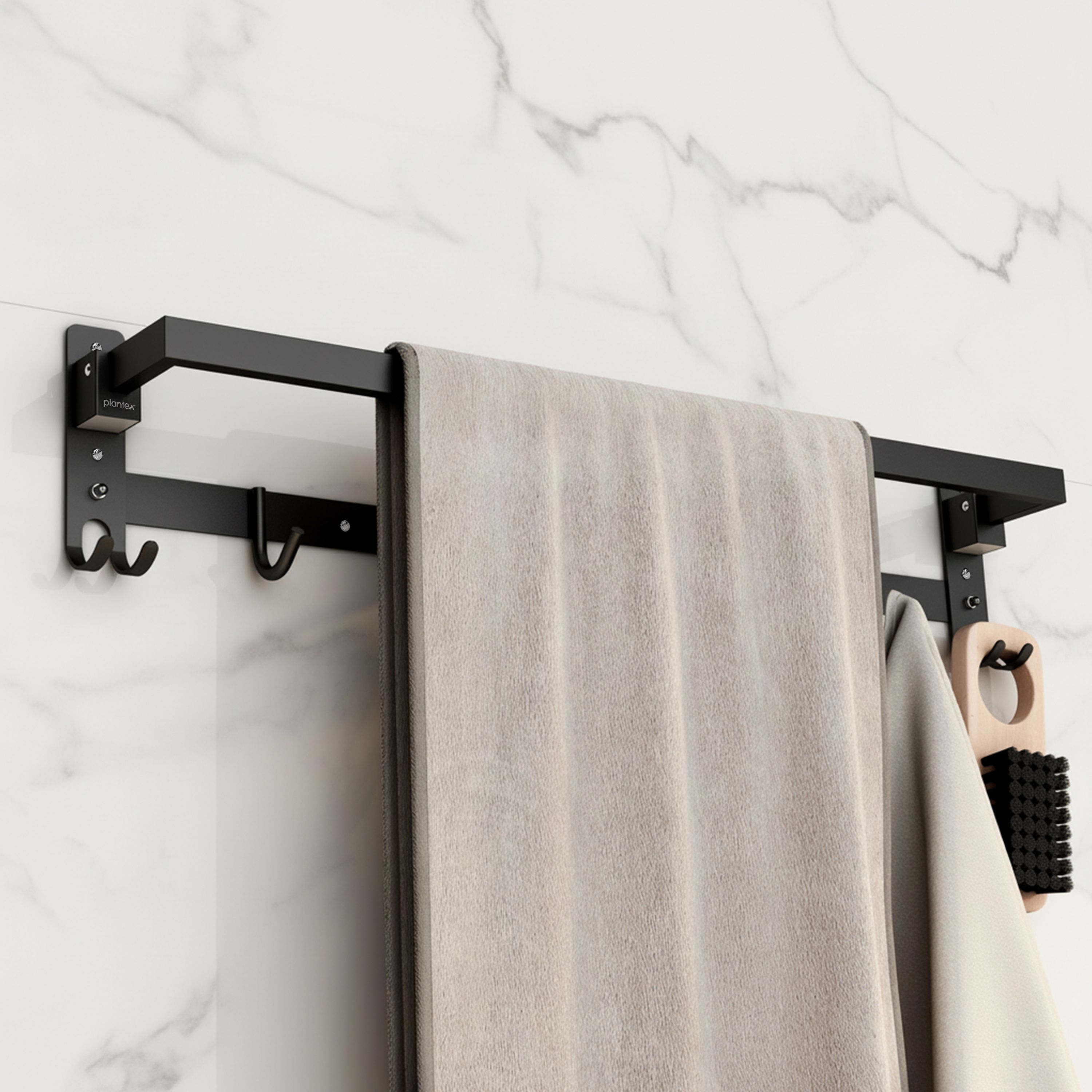 Towel Hanger/Towel Rod with Hooks/Towel Holder for Bathroom/Towel Stand 24 inch 1 Bar Towel Rod-image-37
