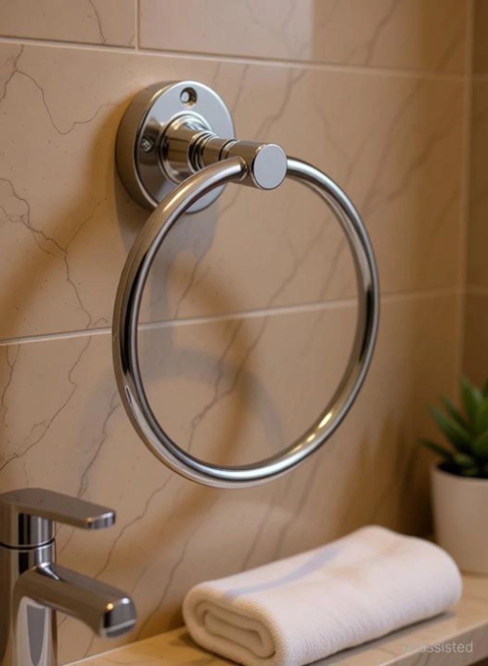 Strength Premium SS Round Towel Ring 9 inch 1 Bar Towel Rod-image-26