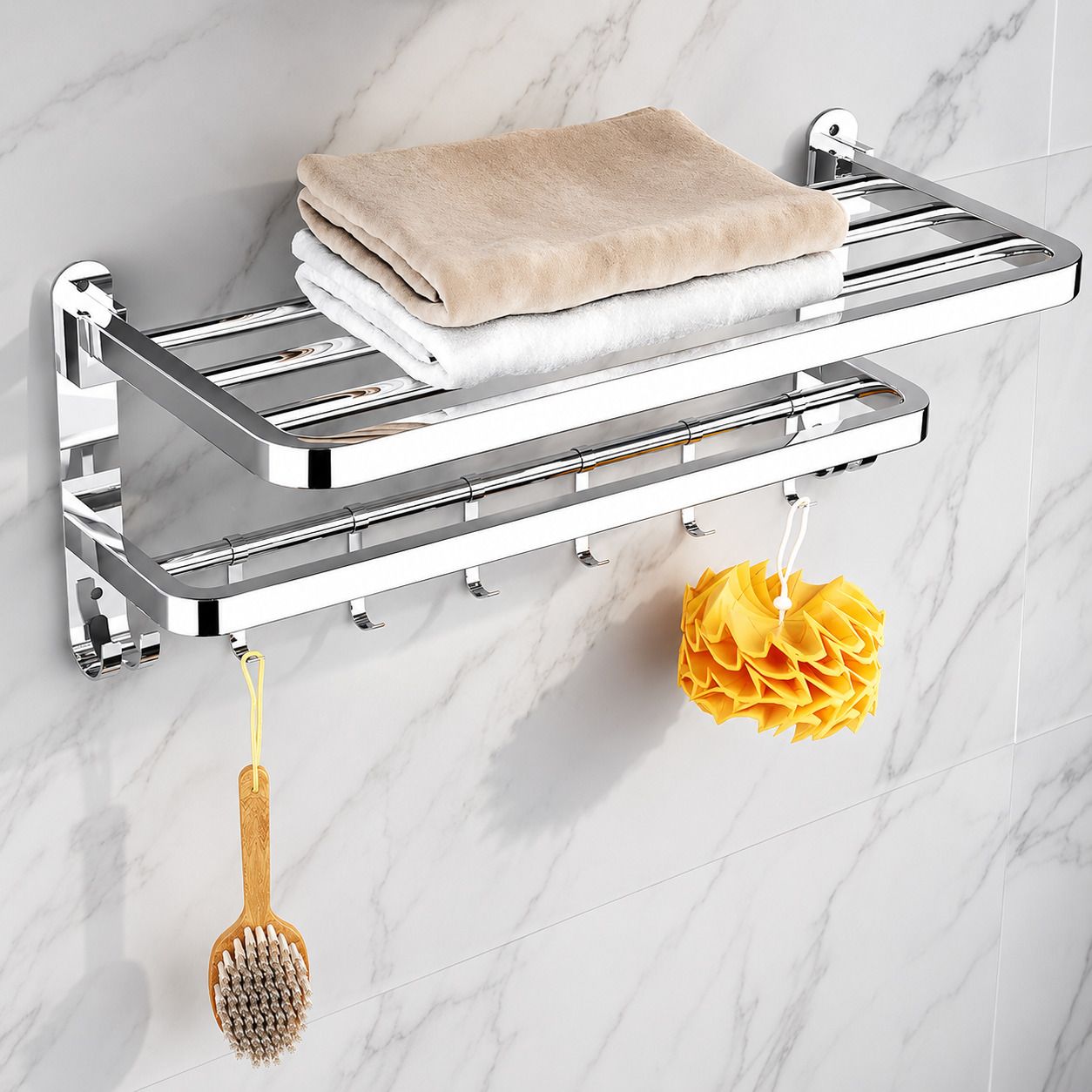 forsquare hardware products Premium Towel Holder Rack for Bathroom Wall 60 inch 2 Bar Towel Rod-picture-34