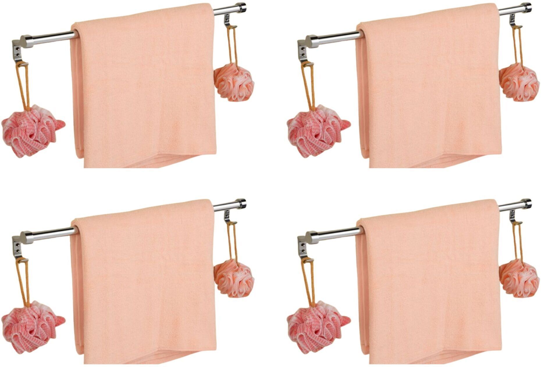 gloxy Wall Mount Towel Rod with 2 Hook Hang Loofah/Towel Bar/Towel Hanger for Bathroom 24 inch 1 Bar Towel Rod-picture-45