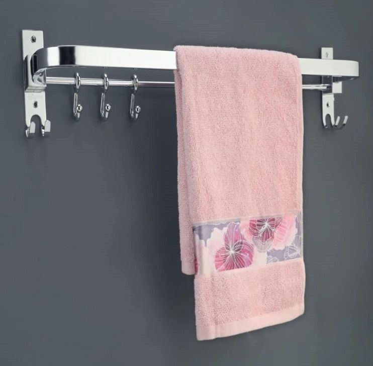 character Anti Rust 304 Folding Rod with Hooks, Towel Rack,Towel Bar 24 inch 1 Bar Towel Rod-picture-46