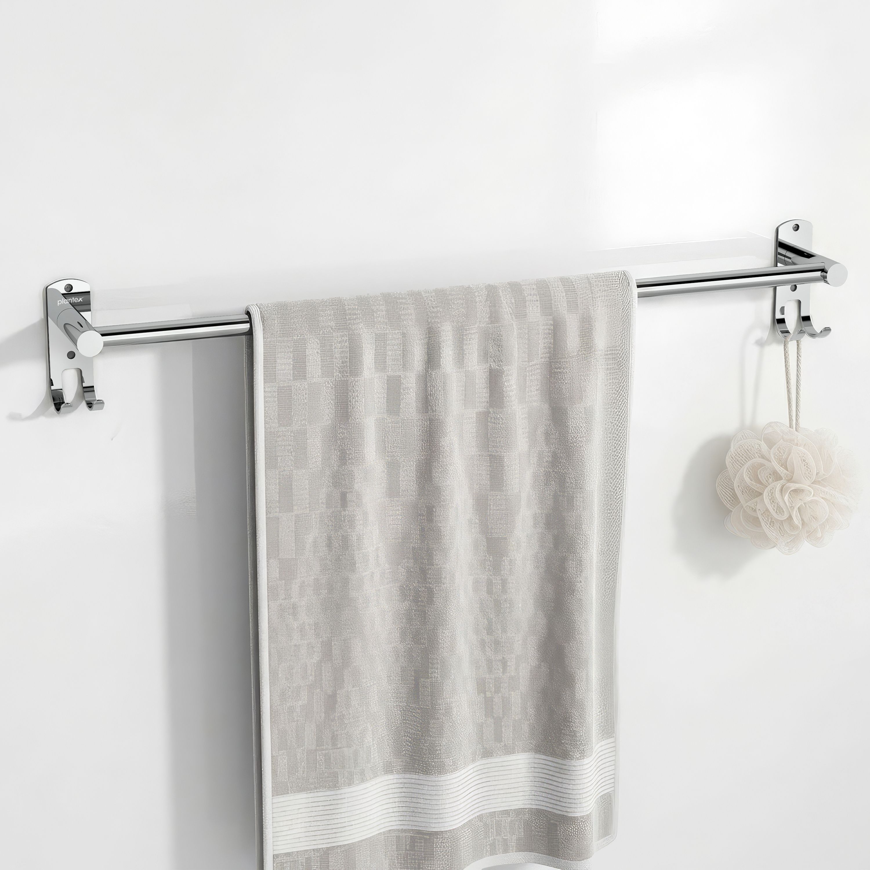 Towel Rod for Bathroom/Single Towel Hanger Without Drill/Towel Holder with Hook 24 inch 1 Bar Towel Rod-image-42