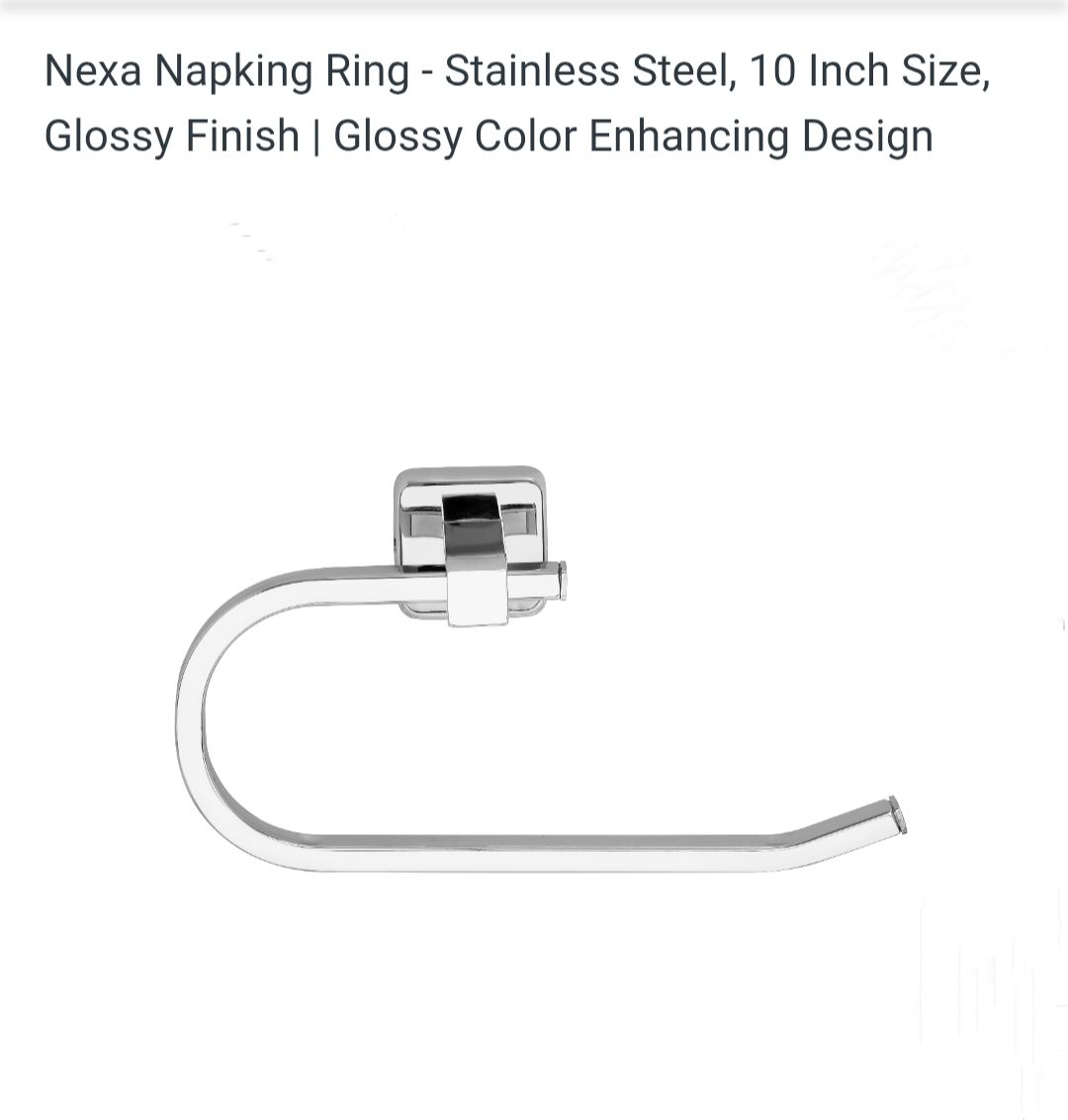 Premium Chrome Finish Napking Ring Bathroom & Kitchen/ 10.5 inch 1 Bar Towel Rod-image-32