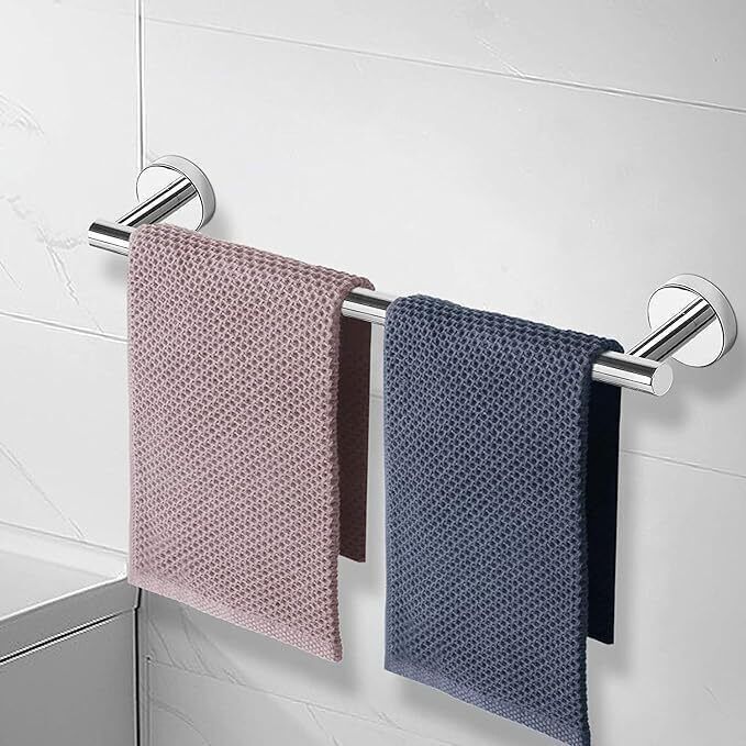 luxiur Towel Hanger for Bathroom, Towel Rod, Kitchen accessories items Holder, Chrome, 18 inch 1 Bar Towel Rod-picture-12