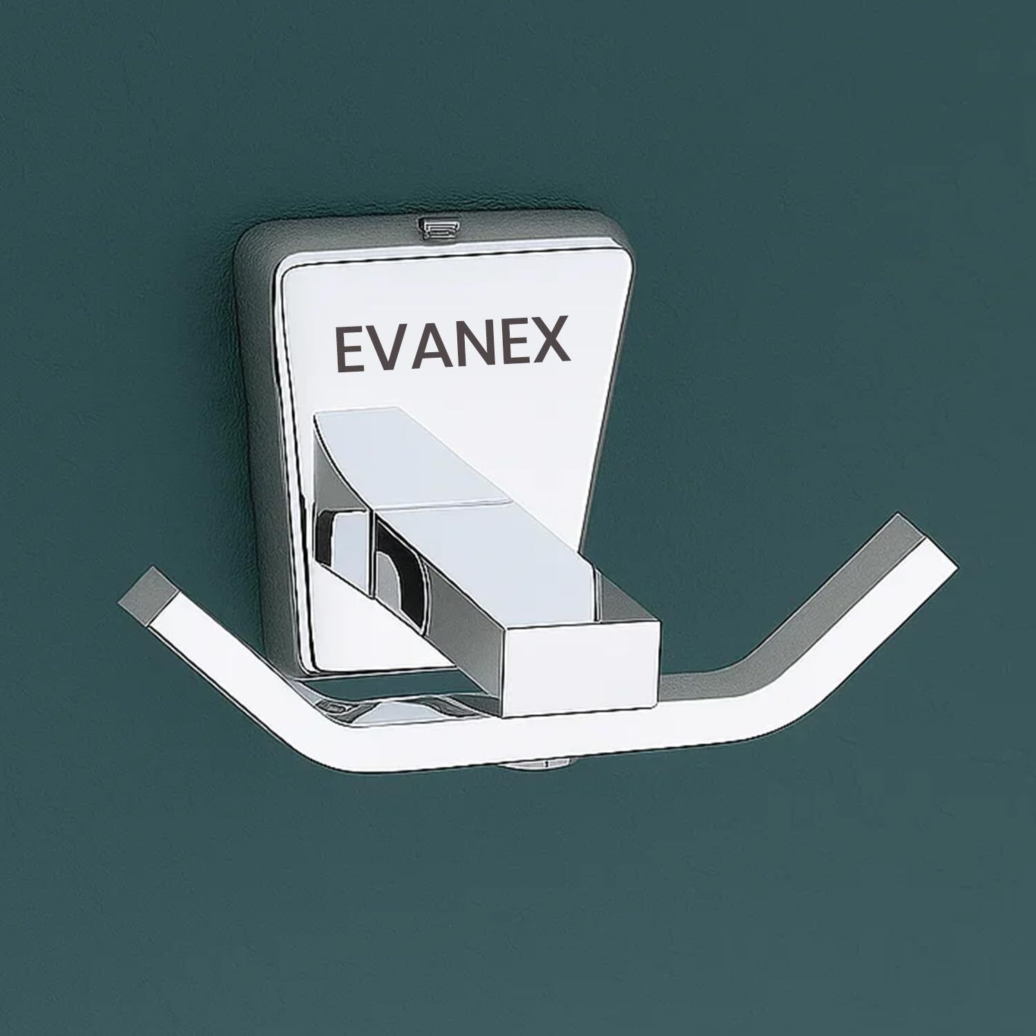 EVANEX Chrome Wall-Mount Rob Hook | Towel, Robe & Clothes Hanger (SELVI) 4.33 inch 2 Bar Towel Rod-image-10
