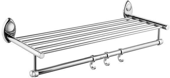 goldfinch Drop Steel 24-Inch Chrome Towel Rack with Folding Shelf 24 inch 5 Bar Towel Rod-picture-10