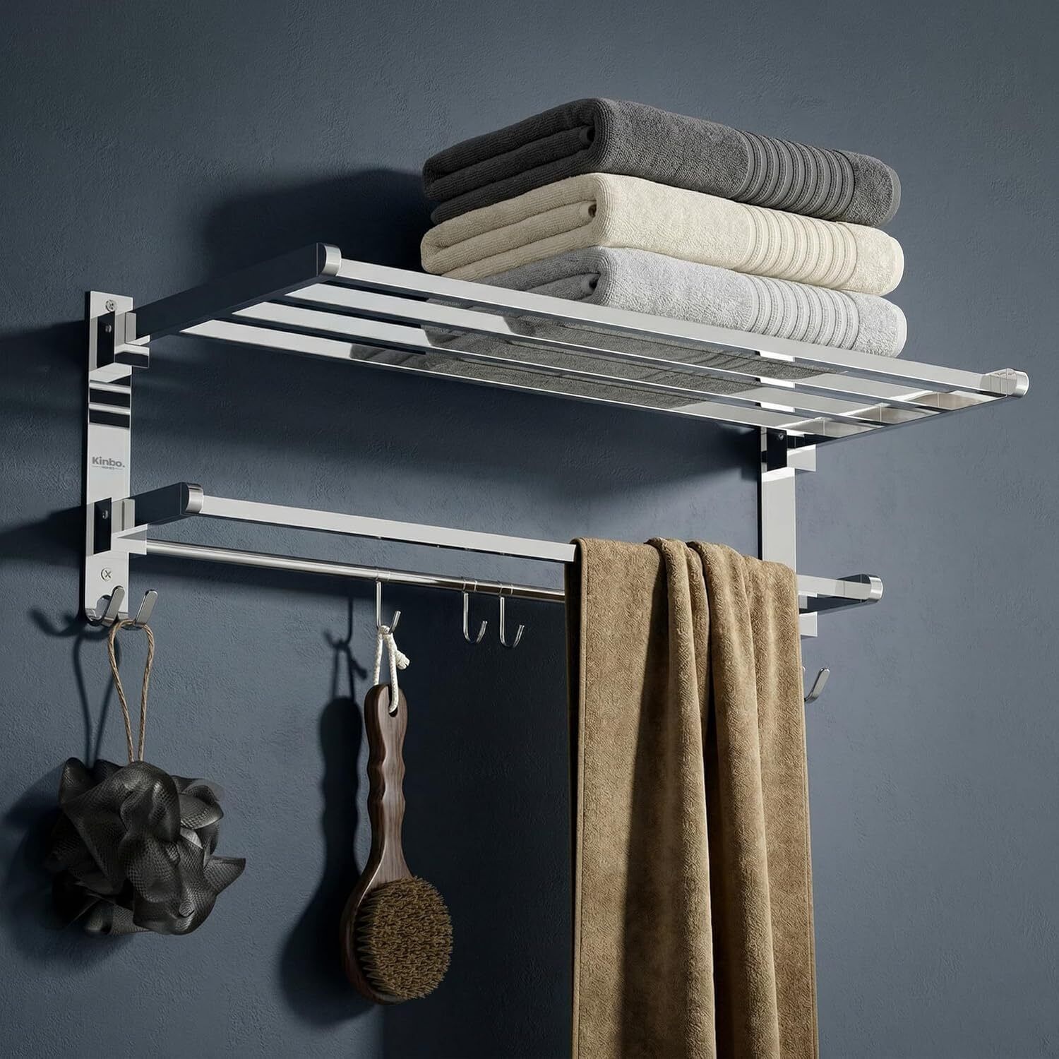 Stainless Steel Towel Rack | Towel Shelf - 24 x 60 x 22 cm 24 inch 1 Bar Towel Rod-image-24
