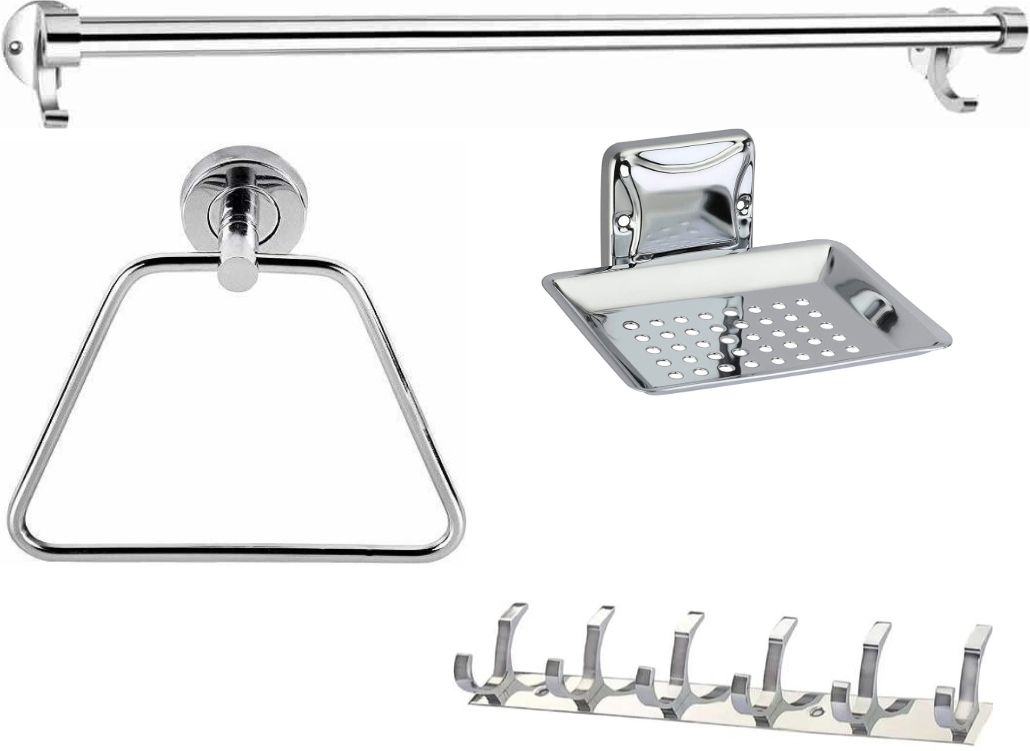 sanitex TOWEL ROD 24'', SQUARE SOAP CASE 4'', TOWEL RING 5'', HANGER 12''(MULTI PACK) 24 inch 1 Bar Towel Rod-picture-35