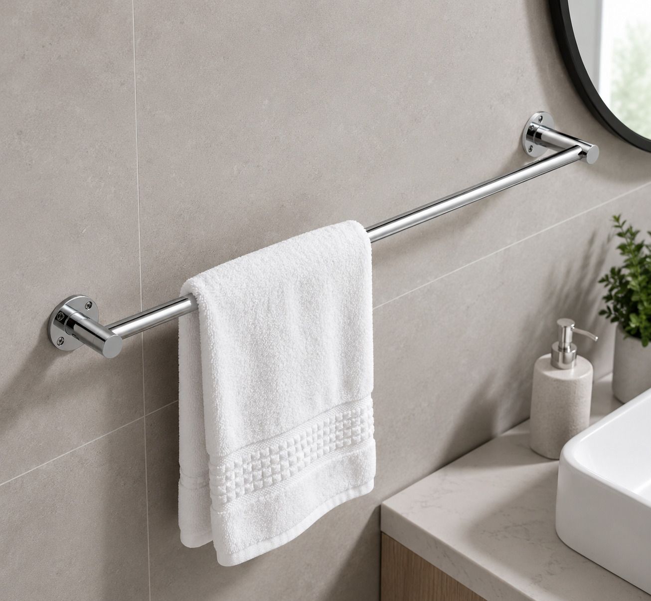 Stainless Steel Towel Rod/Towel Rack for Bathroom/Towel Bar/Hanger/Stand 24 inch 1 Bar Towel Rod-image-31
