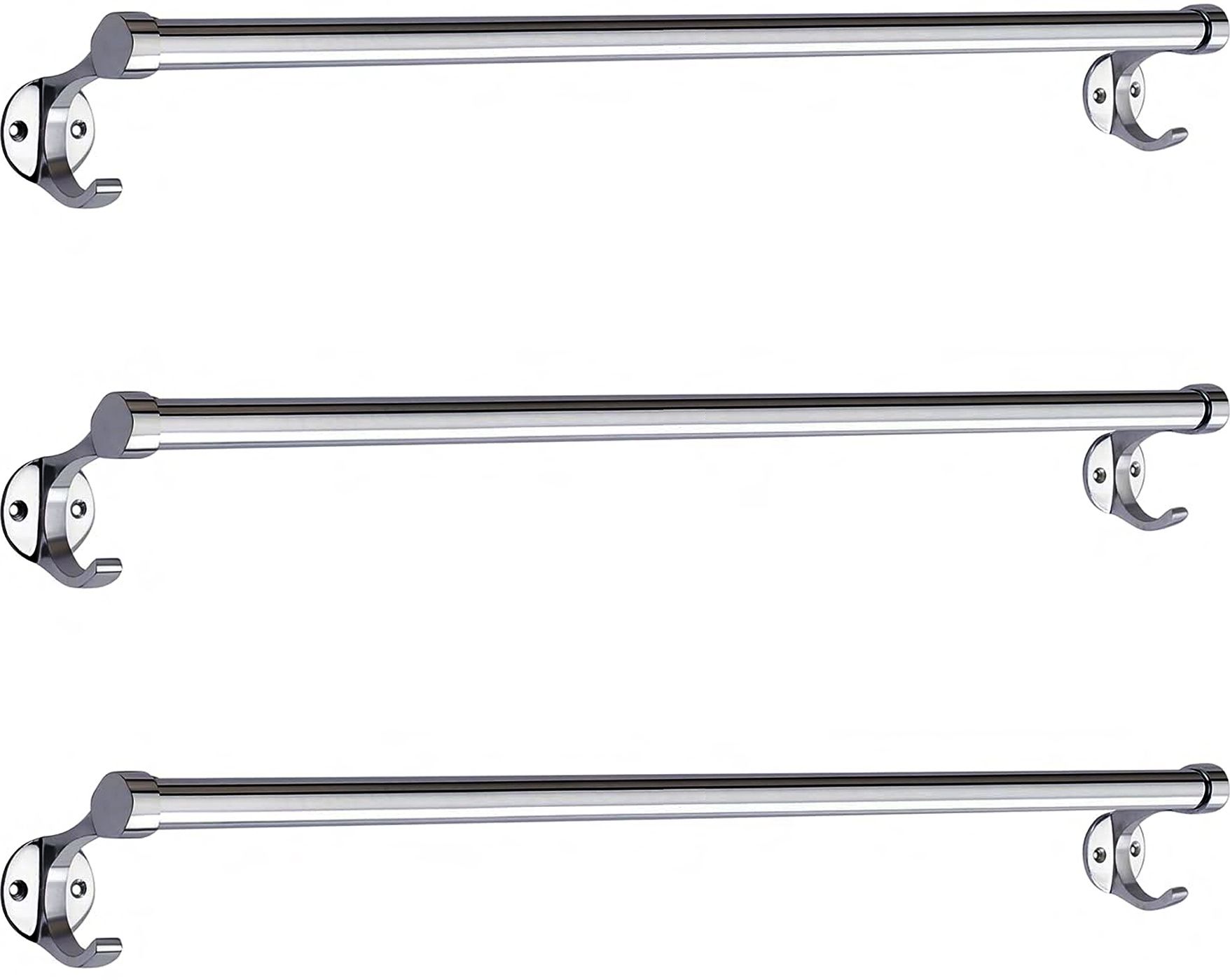 Stainless Steel & Aluminum Towel Holder Set 24 inch 3 Bar Towel Rod