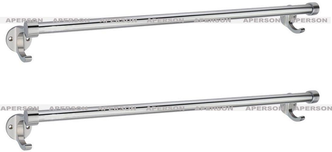 Stainless Steel Towel Rod and Wall Hanger (24 Inch - Chrome Finish) pack of 2 24 inch 2 Bar Towel Rod
