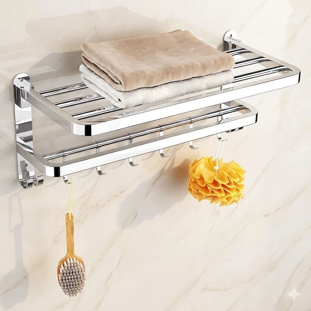 forsquare hardware products Rust Proof Stainless Steel Towel Rack for Bathroom Accessories 60 inch 2 Bar Towel Rod-picture-29