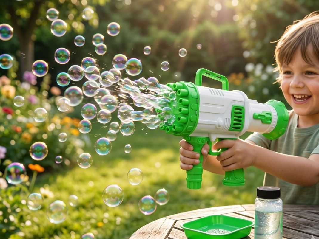 32-Holes Rocket Bubble Toy Gun Green Enjoy Kids Hundreds of Bubbles Toy Bubble Maker-image-10