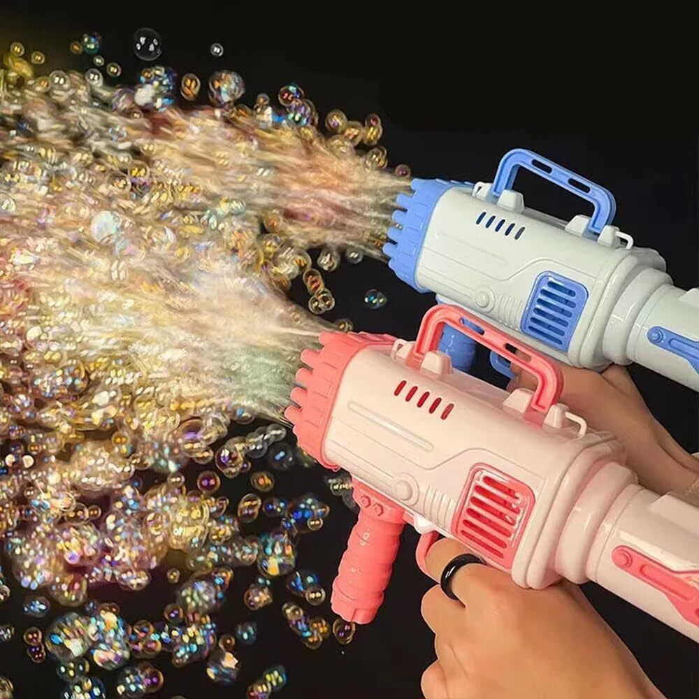 32 Holes Bubble Maker Gun Machine Toy with Liquid (Color As Per Stock) Water Gun-image-8