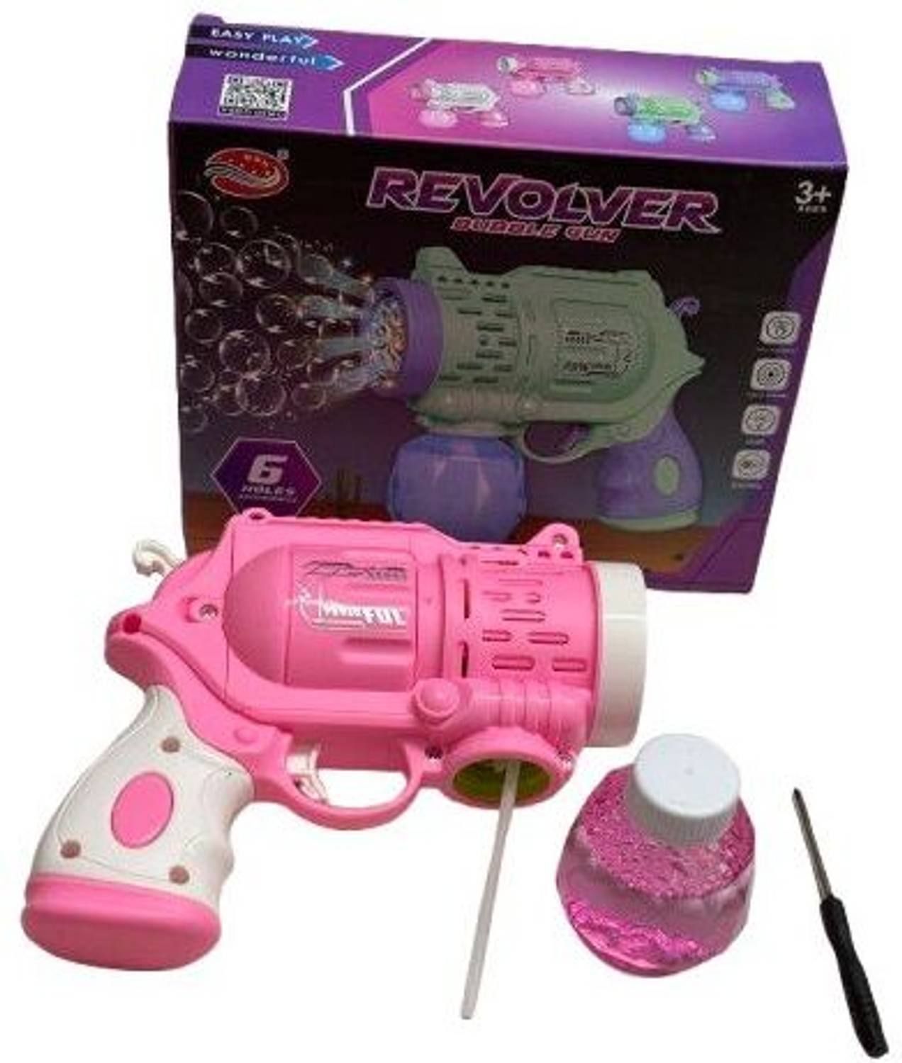 Bubble Shooter Revolver for Kids with Multi-Hole Bubble Maker Water Gun-image-11
