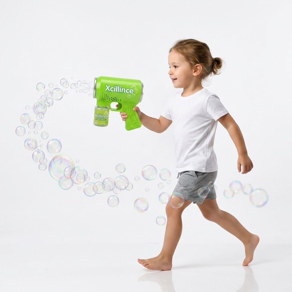 xcillince toys Battery Operated Bubble Gun Toy with Automatic Bubble Generation Toy Bubble Maker-picture-11