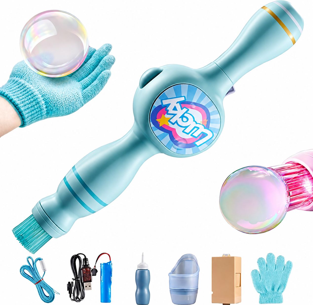 Automatic Smoke Bubble Machine Toy with Rechargeable Battery for Kids Toy Bubble Maker-image-7