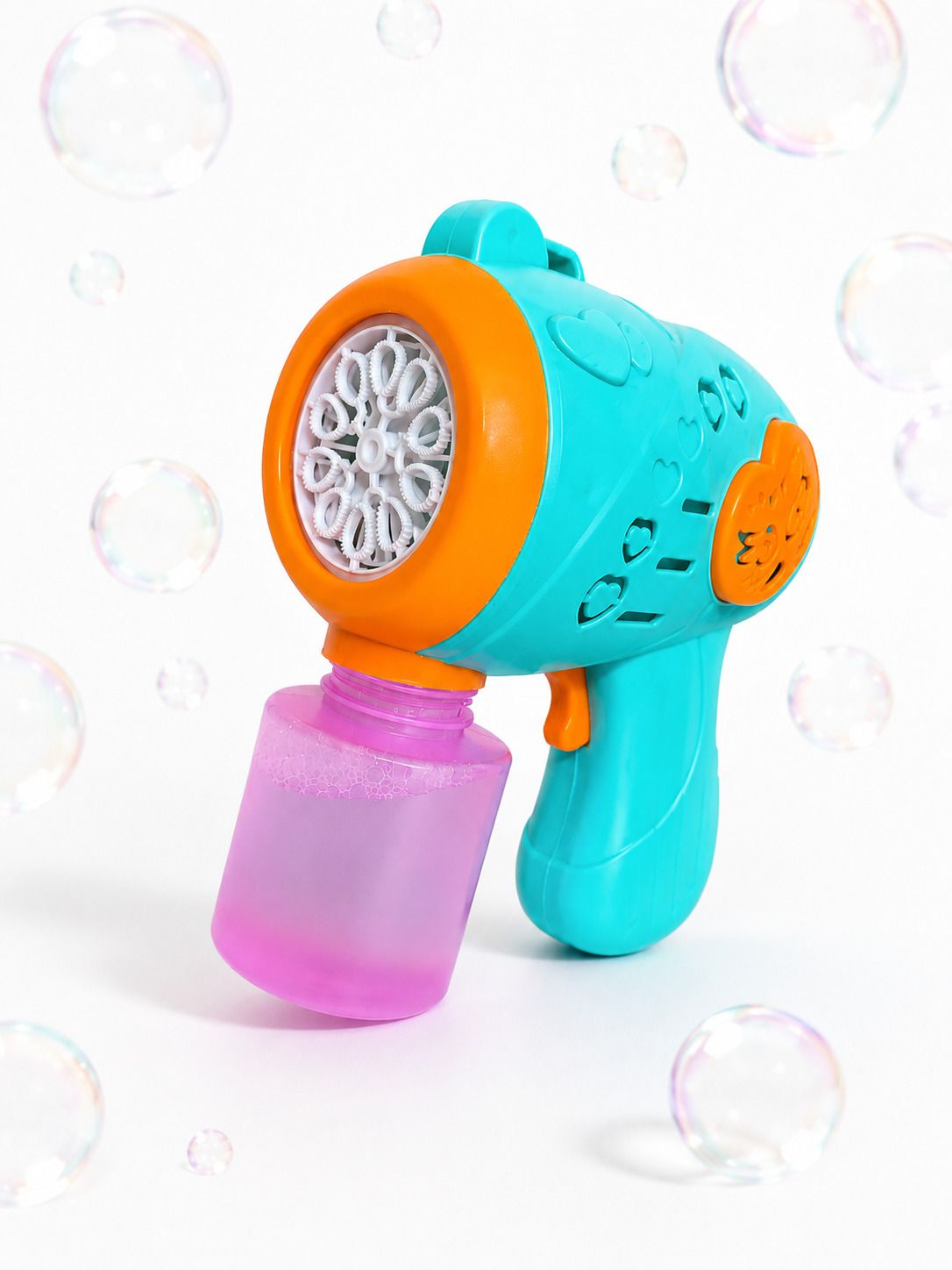 Bubble blast automatic bubble gun with bubble solution bottle &Light toy for kid Toy Bubble Maker-image-8