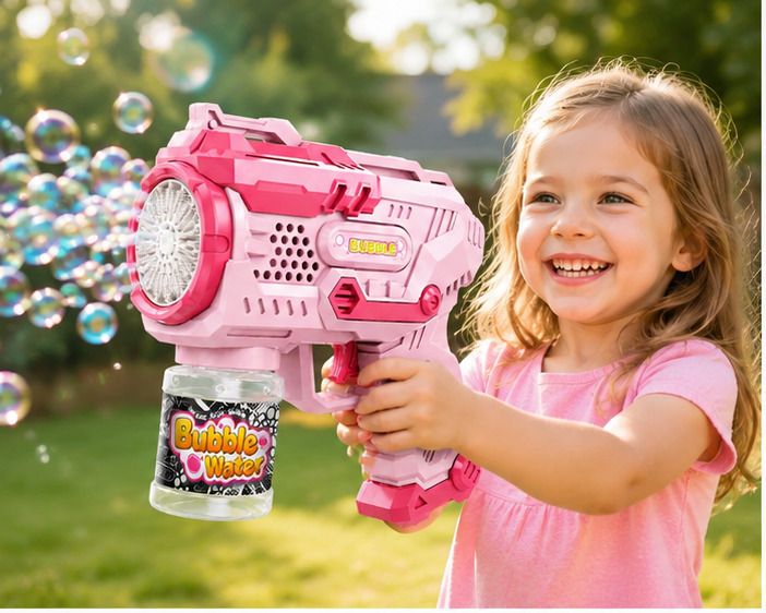 Bubble Gun for Kids, 15 Holes Electric Bubble Blaster Toy with Bubble Solution Toy Bubble Maker-image-12