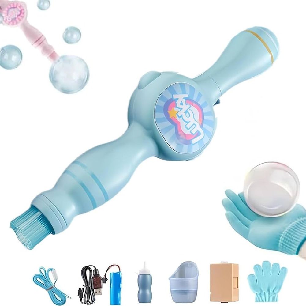 Handheld LED Bubble Machine with Smoke Effect USB Rechargeable for Kids Toy Bubble Maker-image-11